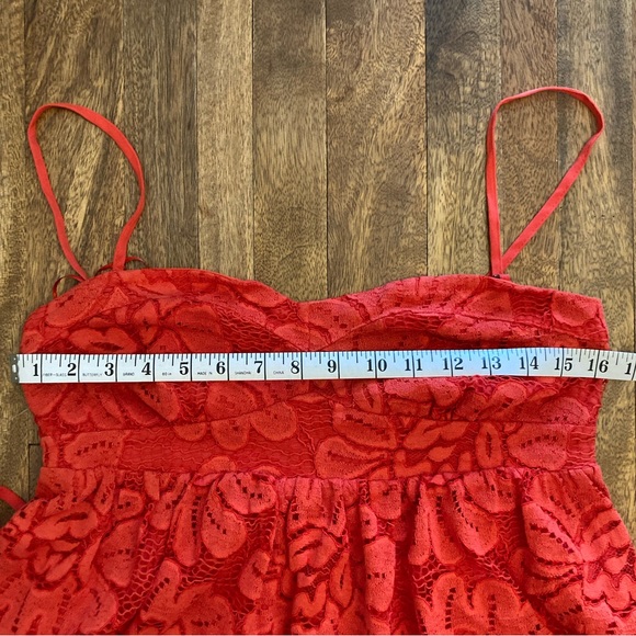 NWT Anthropologie Maeve Convertible Strapless Red Lace Mini Dress, Sz M - Picture 5 of 9